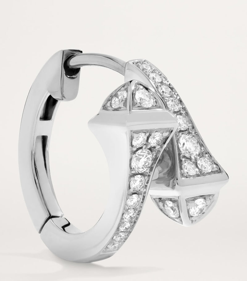 MARLI New York Cleo huggie earrings white gold and diamonds, imported from the UK