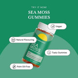 Cannaray sea moss gummies apple 60 count, UK version