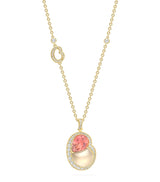 Harrods Boodles Yellow Gold, Diamond, Pink Tourmaline and Moonstone Motherhood Necklace- Buy online at McGrocer