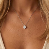 MUCHV moissanite flower pendant necklace with 40cm chain (British brand)