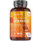 WeightWorld Vitamin D3 supplement 4000IU 400 tablets, imported from the UK