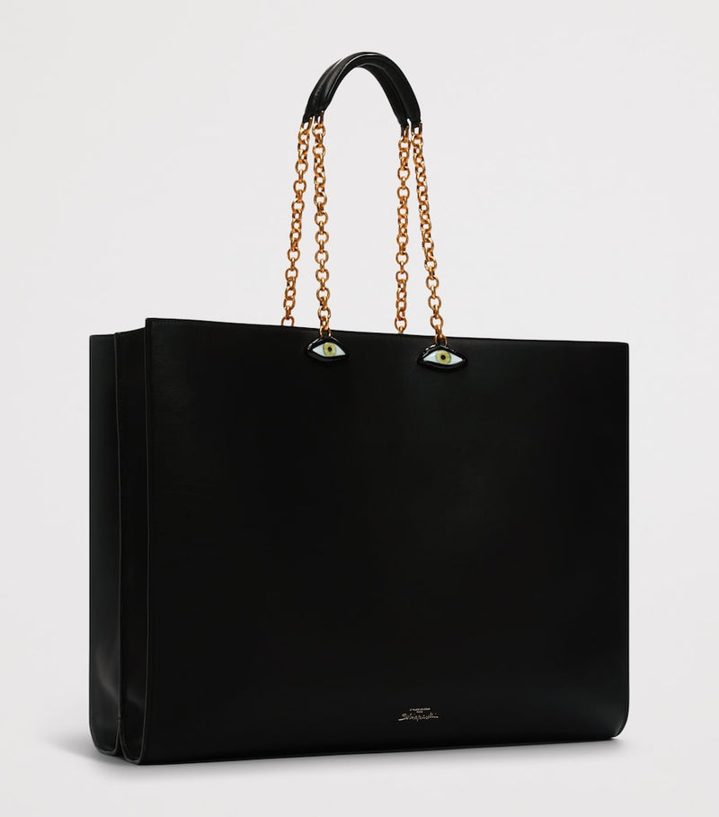 Schiaparelli calfskin face tote bag with anatomical details (British brand)