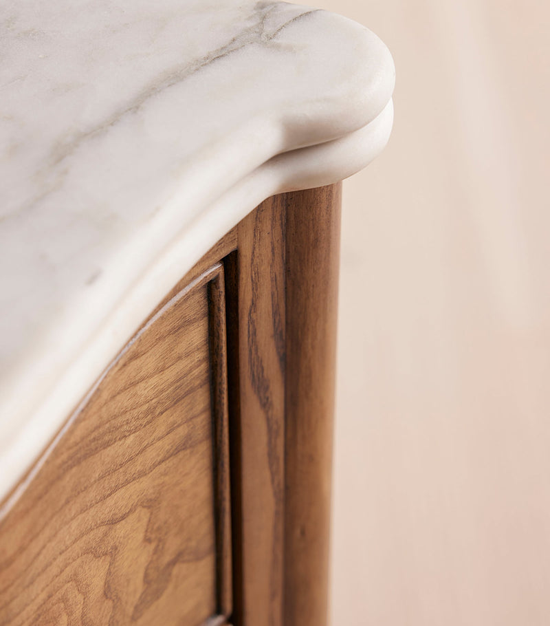 Soho Home Valerie bedside table with marble top - British product