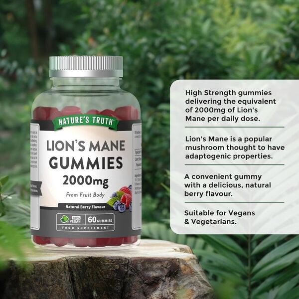 Nature's Truth Lion's Mane 2000mg gummies 60 count (British brand)