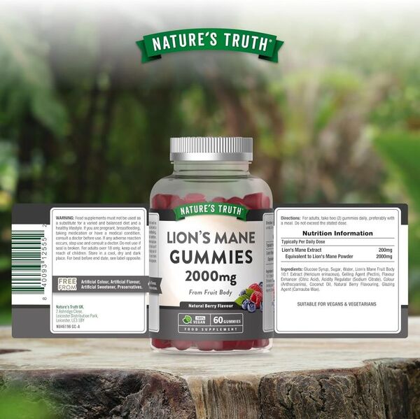 Nature's Truth Lion's Mane 2000mg gummies 60 count (British brand)