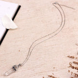 Myga clear quartz pendant silver plated chain (British brand)