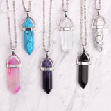 Myga clear quartz pendant silver plated chain (British brand)