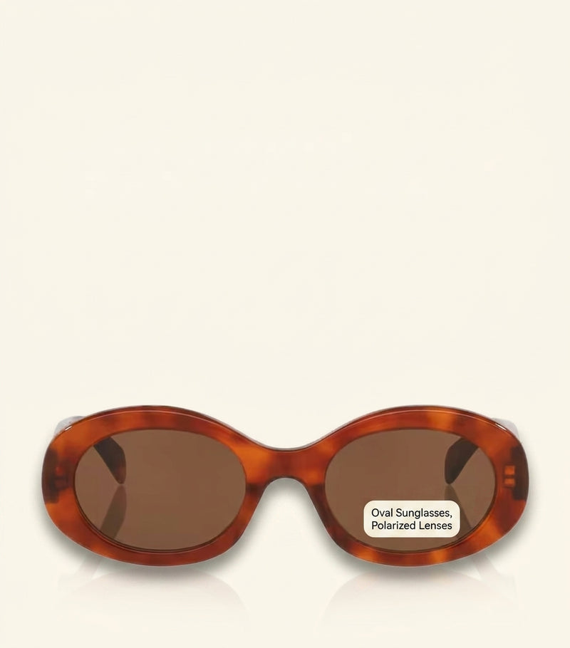 Celine Triomphe oval sunglasses in acetate with gold detailing - British product