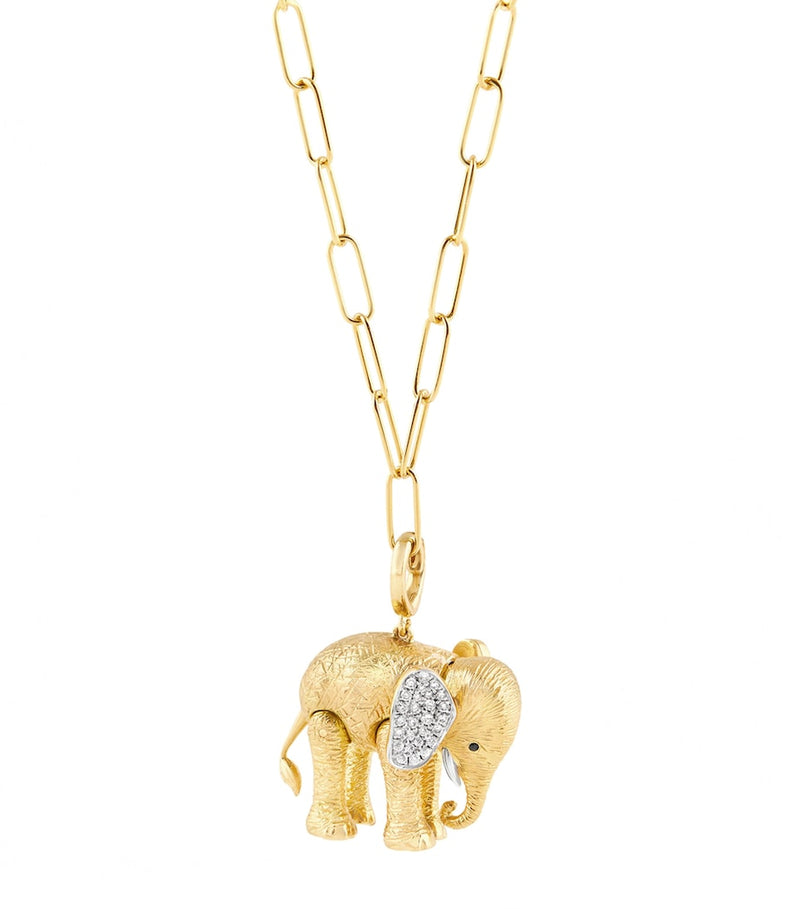 Annoushka Mother Elephant charm yellow gold diamond, imported from the UK