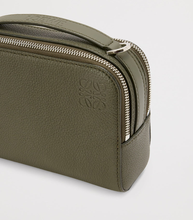 Loewe leather camera bag with two compartments and strap - British product