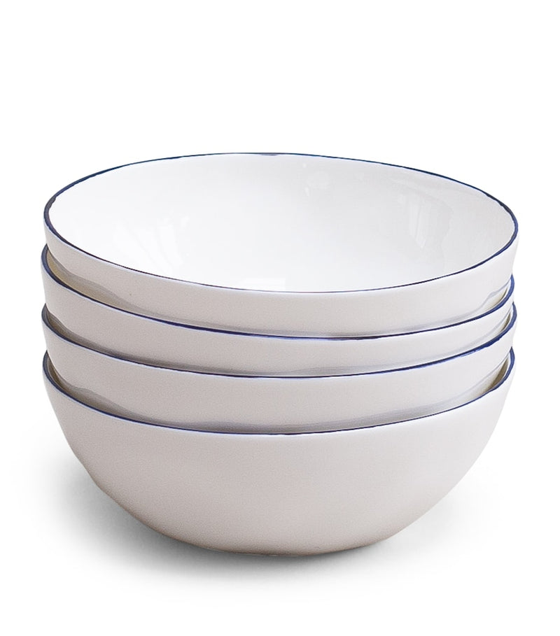 Feldspar cobalt cereal bowls set of 4 16cm - British product