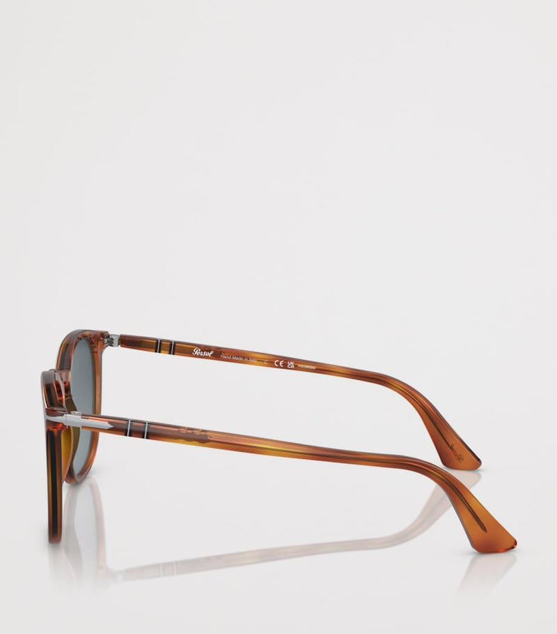 Persol acetate round sunglasses with keyhole bridge, UK version