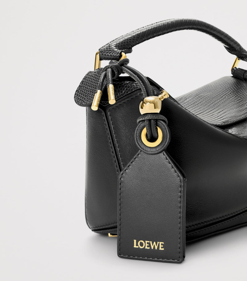 LOEWE Mini Puzzle Bag lizard skin 12.5cm, imported from the UK