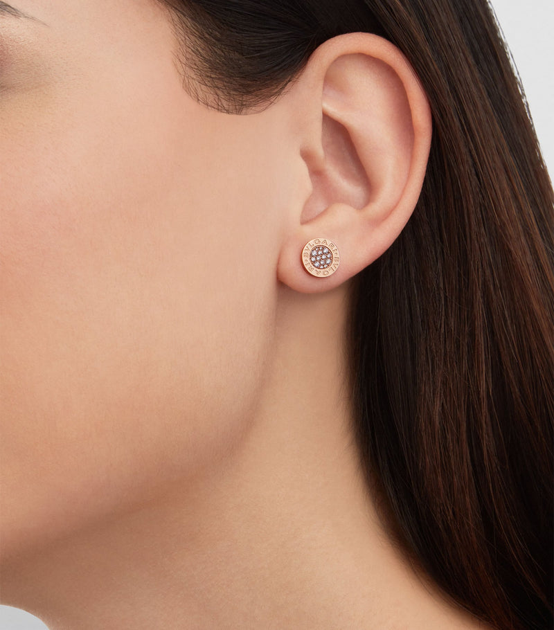 Bvlgari rose gold diamond single stud earring (British brand)