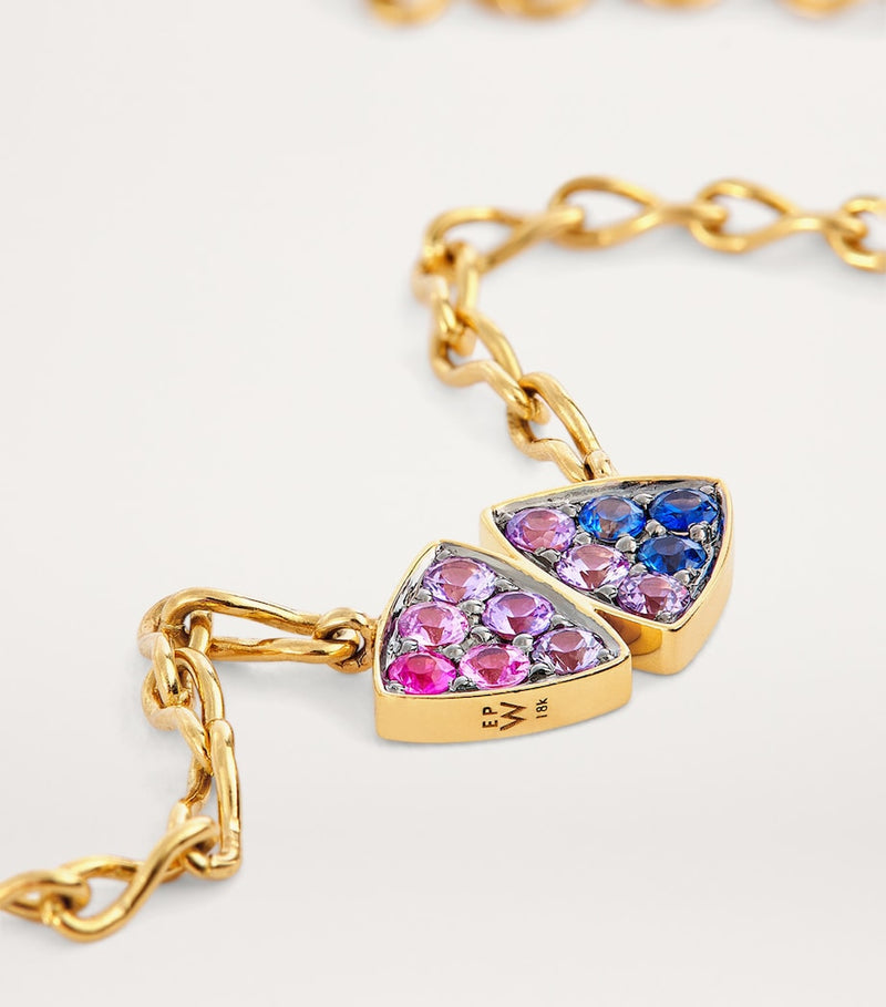 Emily P. Wheeler yellow gold sapphire ombré necklace (British brand)