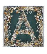 Harrods Aspinal of London Silk Floral Monogram Scarf- Buy online at McGrocer