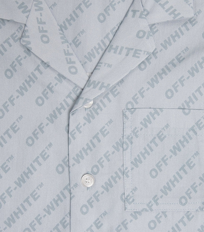 Off-White Kids Logo Bowling Shirt 4-12+ Years, imported from the UK