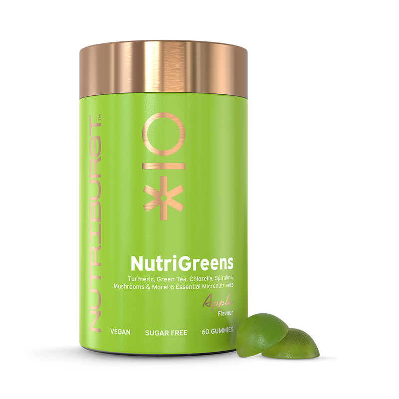 Nutriburst Nutri Greens gummies vitamins B D turmeric 60 gummies (British brand)