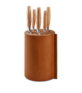 Harrods 5-Piece Professional Knife Set with Olive Wood Handles and Knife Block- Buy online at McGrocer