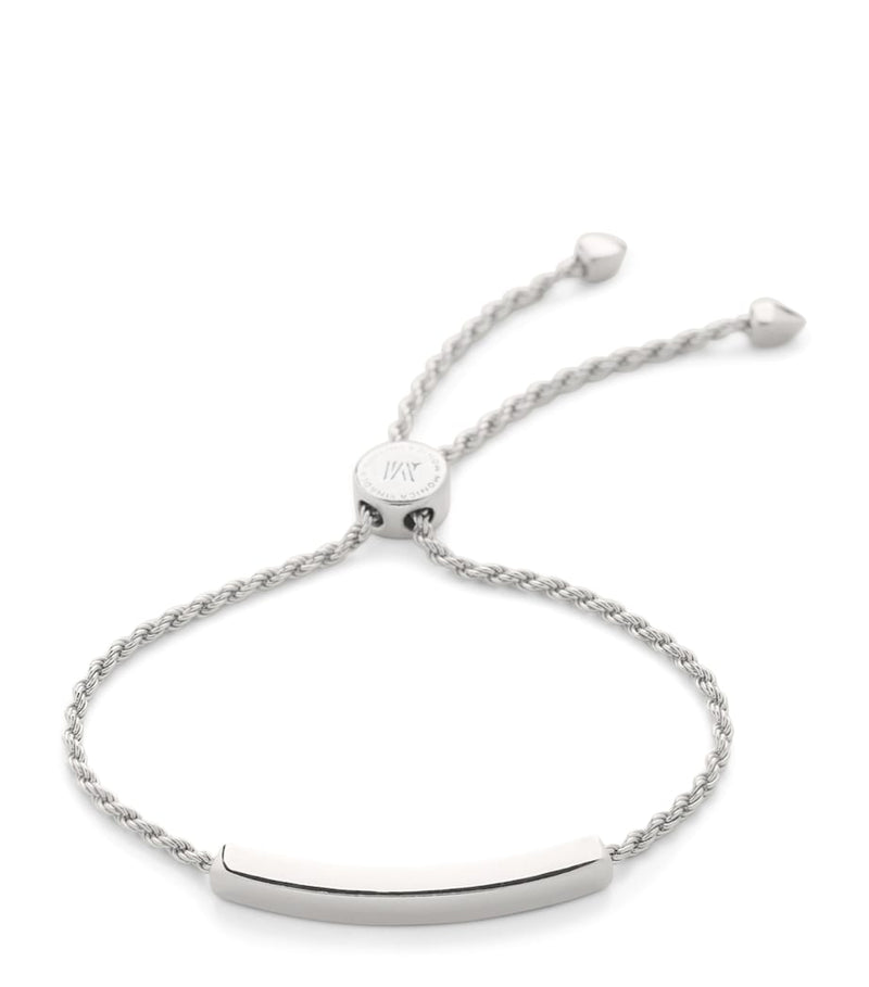 Monica Vinader sterling silver linear friendship bracelet, imported from the UK