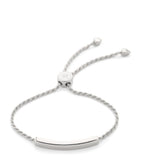 Monica Vinader sterling silver linear friendship bracelet, imported from the UK