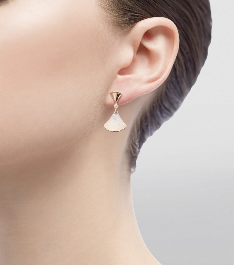 Bvlgari Divas' Dream rose gold diamond earrings - British product