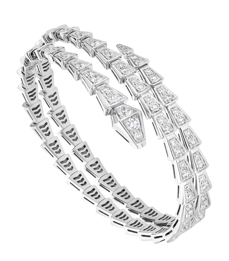 Bvlgari Small Serpenti Viper 18kt white gold diamond bracelet (British brand)