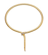 Harrods Bvlgari Yellow Gold and Diamond Serpenti Tubogas Necklace- Buy online at McGrocer
