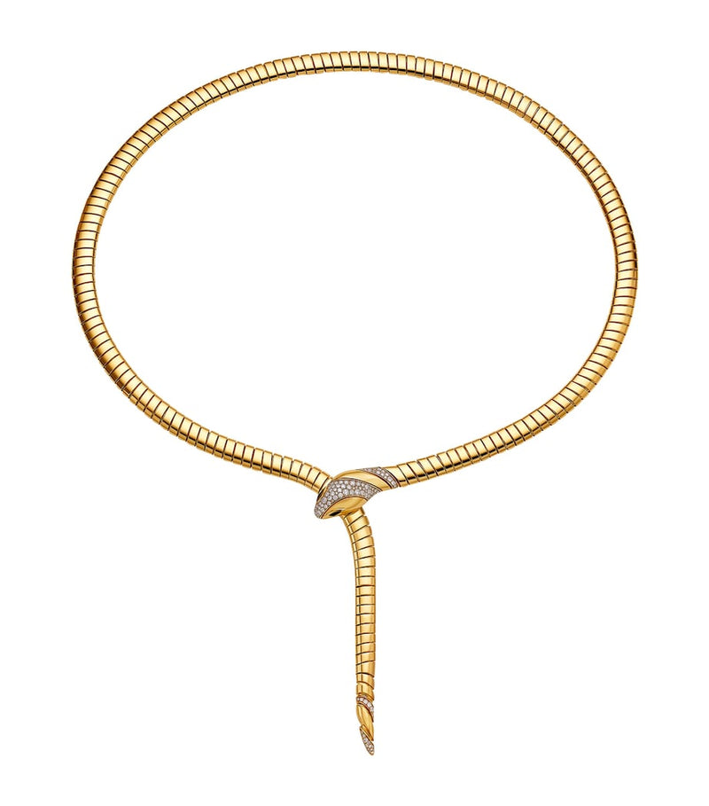 Bvlgari Serpenti tubogas necklace yellow gold diamonds, UK version