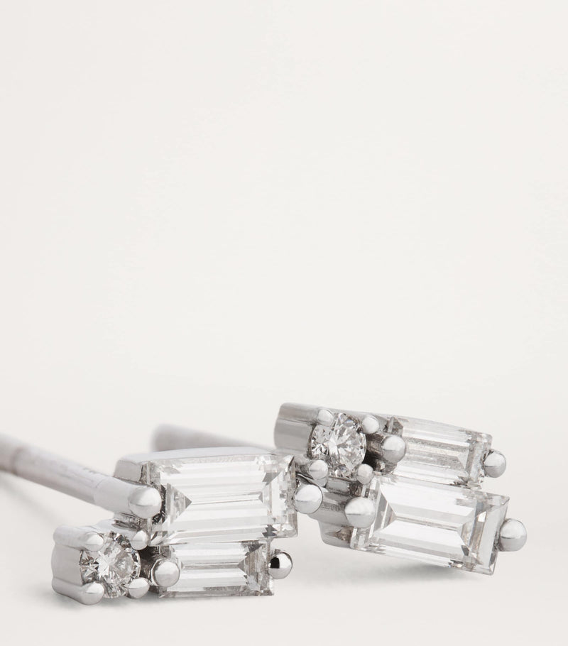 Suzanne Kalan white gold diamond bold burst stud earrings - British product