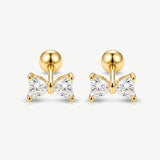 Superdrug MUCHV Bow Earrings 18k Gold or Silver 0.7cm- Buy online at McGrocer
