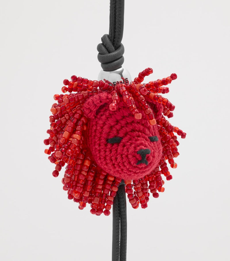 LOEWE lion charm crochet handcrafted 28cm, imported from the UK