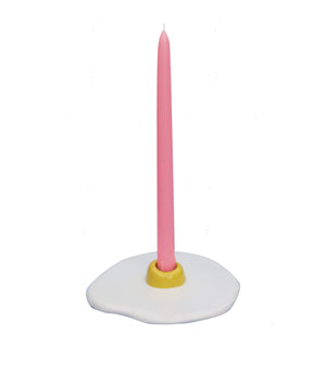 Hand-Painted Ceramic Egg-Shaped Candle Holder
