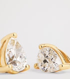 Harrods yellow gold pear diamond stud earrings 1ct - British product