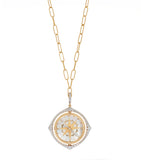 Annoushka yellow gold and diamond compass pendant, imported from the UK
