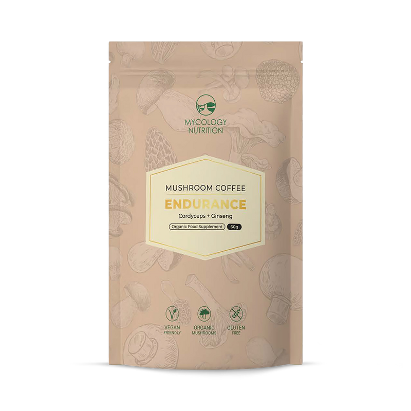 Mycology Nutrition Endurance Coffee Cordyceps and Ginseng 60g, UK version