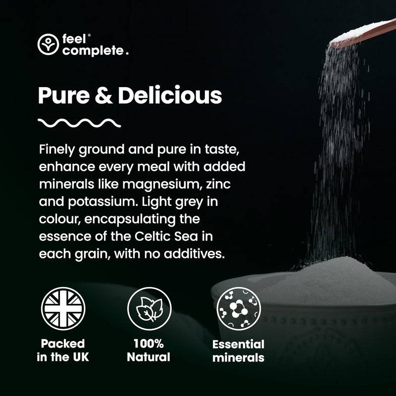 Feel Complete Celtic sea salt ultra fine dry 800g (British brand)