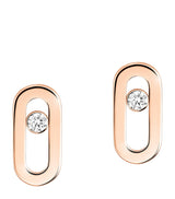 Harrods Messika Move Uno Pink Gold and Diamond Stud Earrings (0.03ct)- Buy online at McGrocer