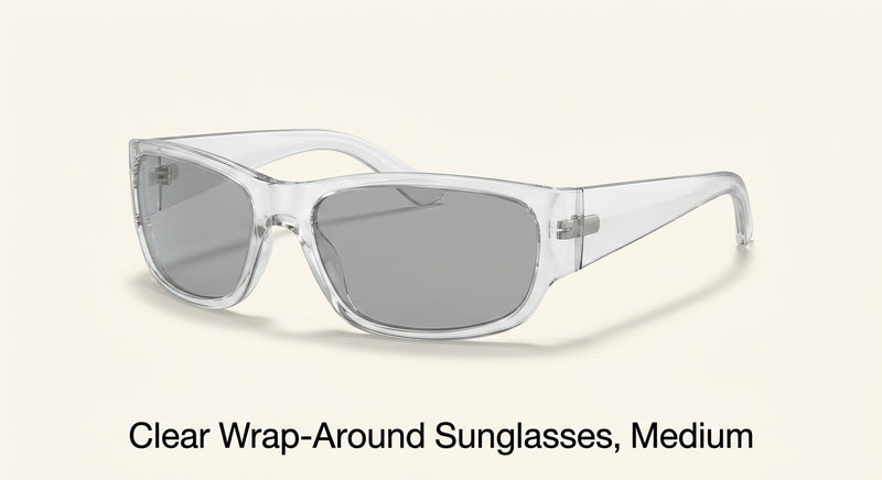 Prada PR A14S wrap sunglasses transparent grey, UK version