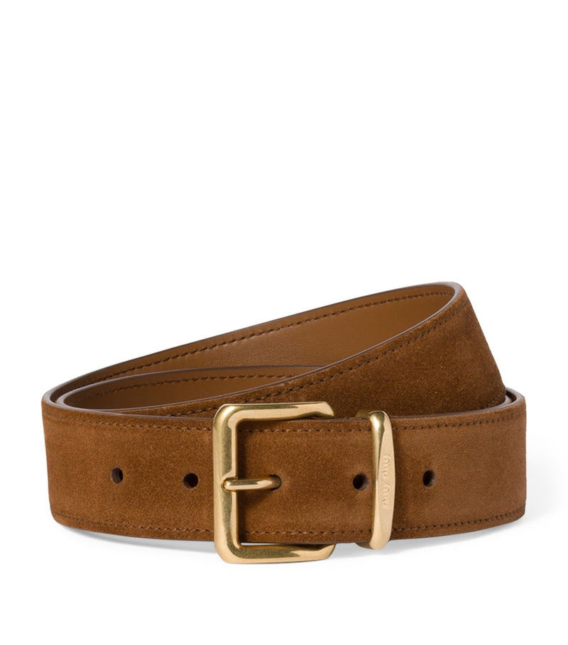 Miu Miu suede belt engraved buckle 3.5cm, UK version