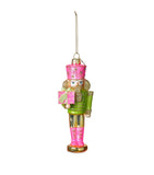 Glass-Blown Nutcracker Tree Decoration with Hanging Loop, 16.5cm Height