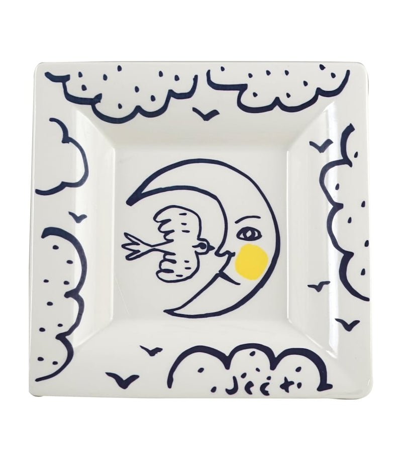 Gien square candy tray with moon design 17cm, UK version