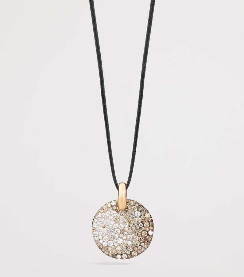 Pomellato rose gold pendant with mixed diamonds, UK version