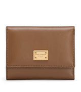Harrods Dolce&Gabbana Grained Calfskin French Flap Wallet Tan H8.5 x W10.5cm- Buy online at McGrocer