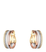 Harrods Boucheron Mixed Gold and Diamond Quatre White Hoop Earrings- Buy online at McGrocer