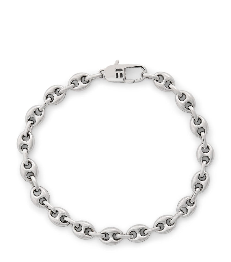 Tateossian Sterling Silver Marine Link Chain Bracelet (British brand)