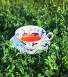 Wedgwood Wild Strawberry Inky Blue teacup and saucer set of 2 (British brand)