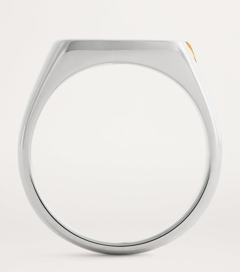 Tom Wood signet ring black diamond gold plating - British product
