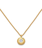 Monica Vinader gold vermeil diamond April birthstone necklace, imported from the UK