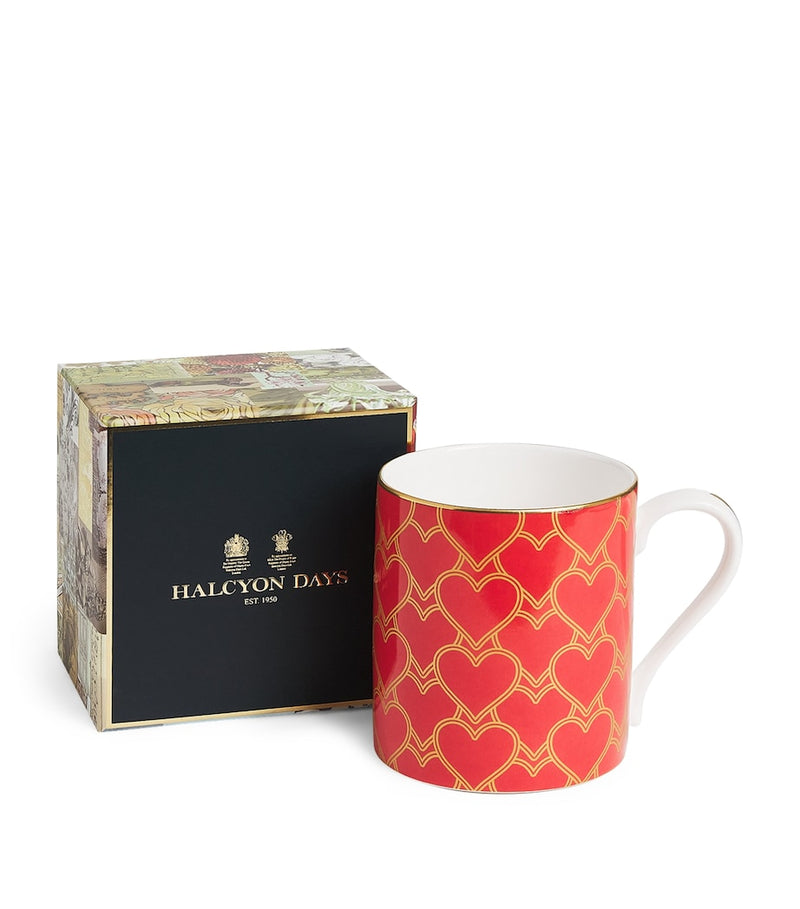 Halcyon Days Hearts Trellis mug - British product